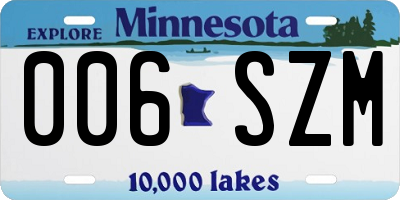 MN license plate 006SZM