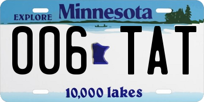MN license plate 006TAT