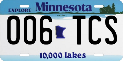 MN license plate 006TCS