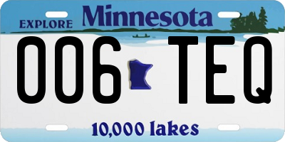 MN license plate 006TEQ
