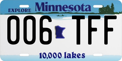 MN license plate 006TFF