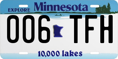 MN license plate 006TFH