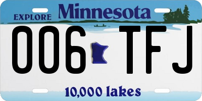 MN license plate 006TFJ