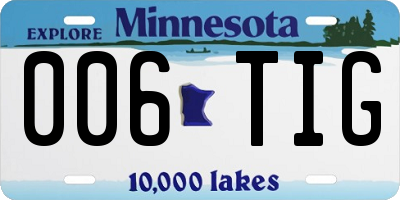 MN license plate 006TIG