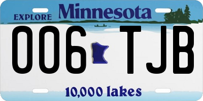 MN license plate 006TJB