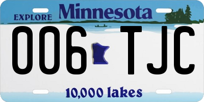 MN license plate 006TJC