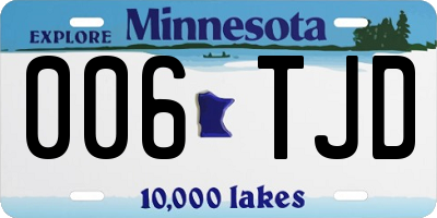 MN license plate 006TJD