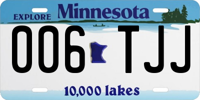 MN license plate 006TJJ