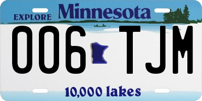 MN license plate 006TJM