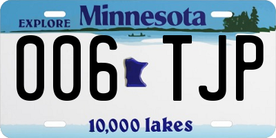 MN license plate 006TJP