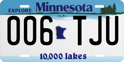 MN license plate 006TJU
