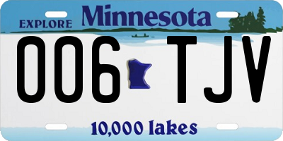 MN license plate 006TJV