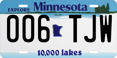 MN license plate 006TJW