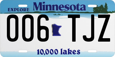 MN license plate 006TJZ