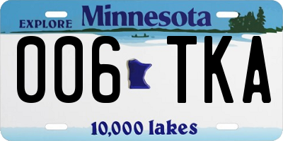 MN license plate 006TKA