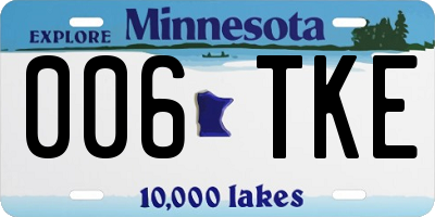 MN license plate 006TKE