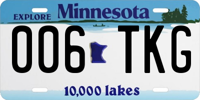 MN license plate 006TKG