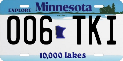 MN license plate 006TKI