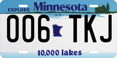 MN license plate 006TKJ