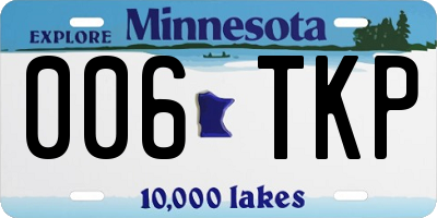 MN license plate 006TKP