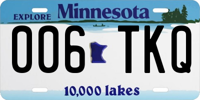 MN license plate 006TKQ