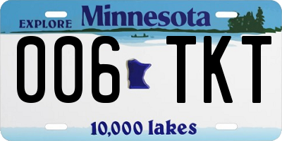 MN license plate 006TKT