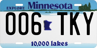 MN license plate 006TKY