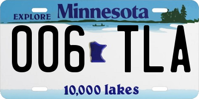 MN license plate 006TLA