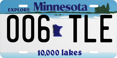 MN license plate 006TLE