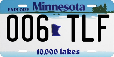 MN license plate 006TLF
