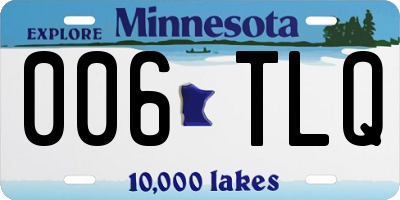 MN license plate 006TLQ