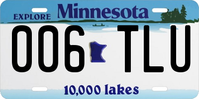 MN license plate 006TLU