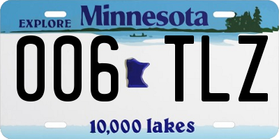 MN license plate 006TLZ