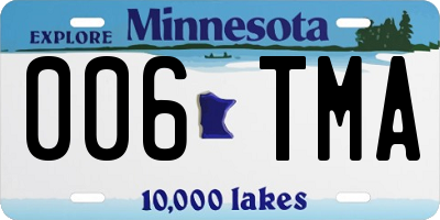 MN license plate 006TMA