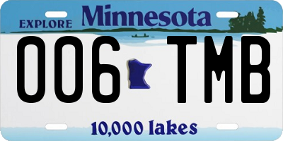 MN license plate 006TMB