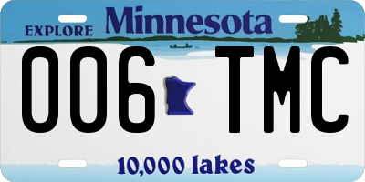 MN license plate 006TMC