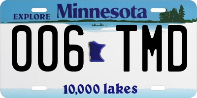 MN license plate 006TMD