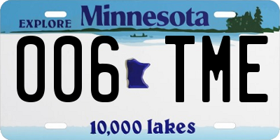 MN license plate 006TME