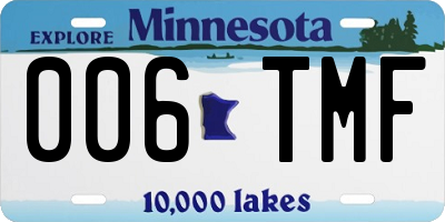 MN license plate 006TMF