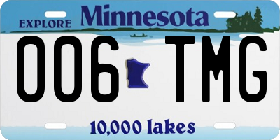 MN license plate 006TMG