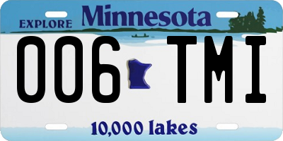 MN license plate 006TMI