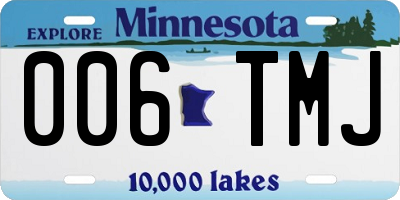 MN license plate 006TMJ