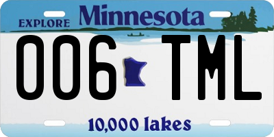 MN license plate 006TML