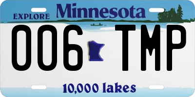 MN license plate 006TMP