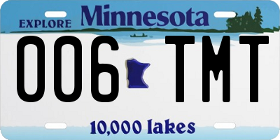 MN license plate 006TMT