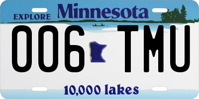 MN license plate 006TMU