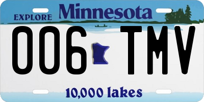 MN license plate 006TMV