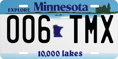 MN license plate 006TMX