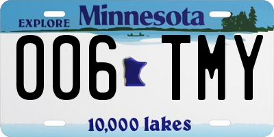 MN license plate 006TMY