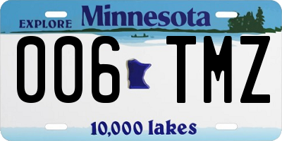 MN license plate 006TMZ